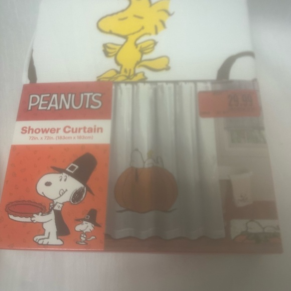 NIB Snoopy and Woodstock on Pumpkin Shower Curtain - Picture 5 of 6